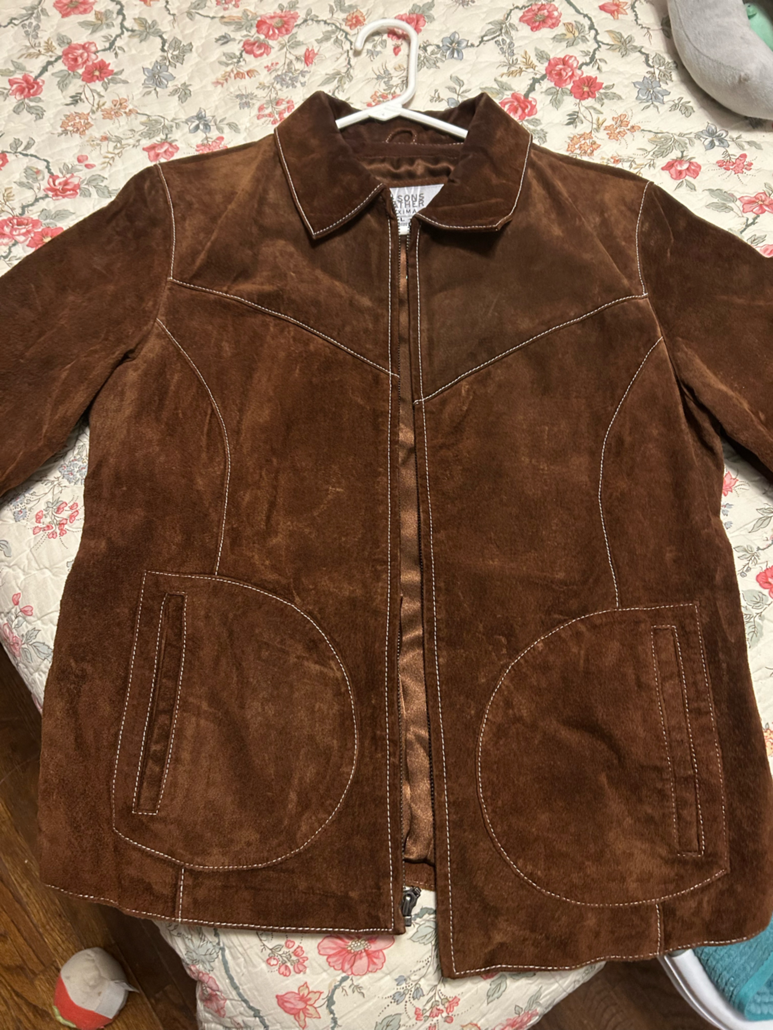 Vintage Wilsons Leather Brown Suede Lightweight Zip Jacket — image 3 of 6